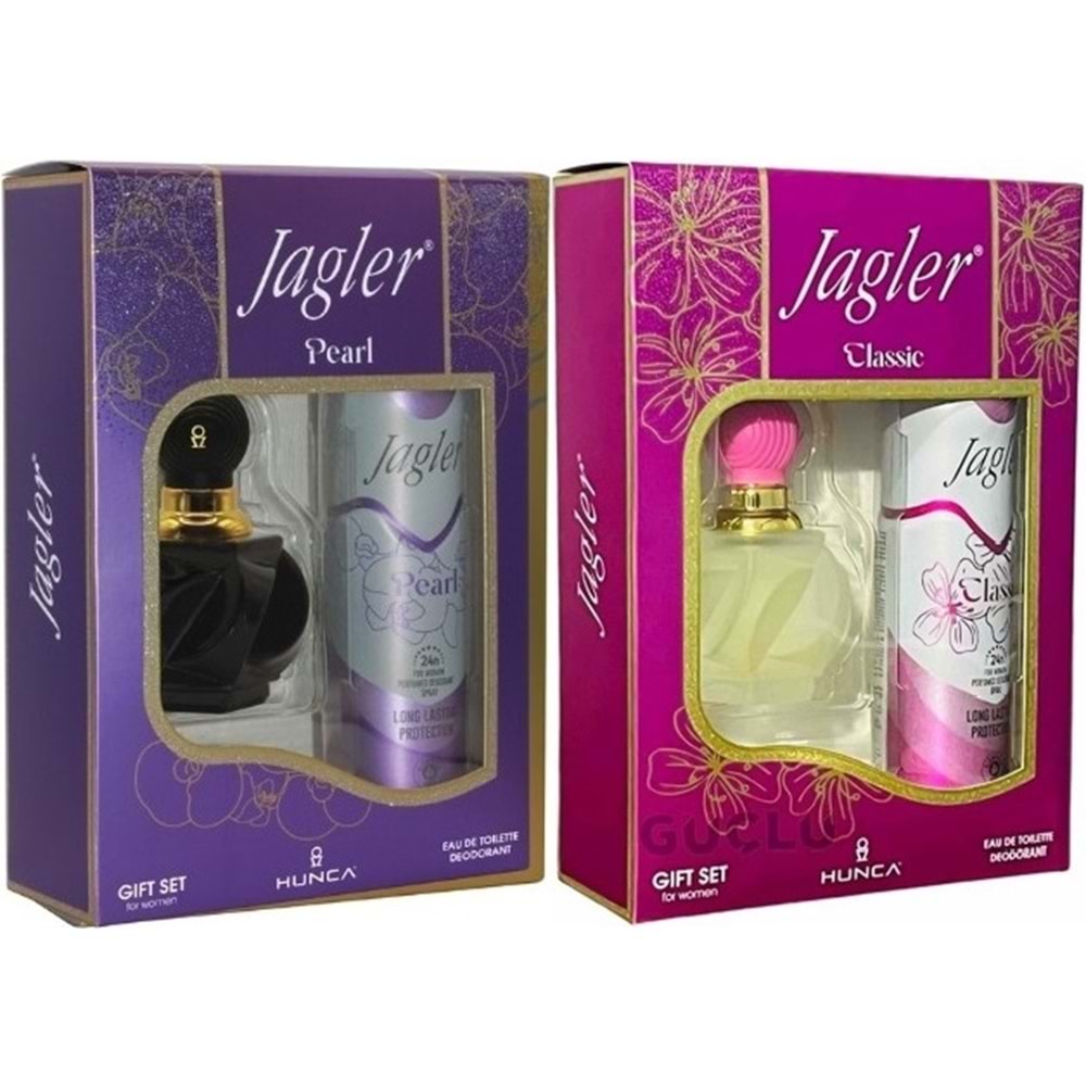 Jagler Parfüm Seti (Karma Set) Kadın 60ML Pearl + Deodorant / Kadın 60ML Classic + Deodorant