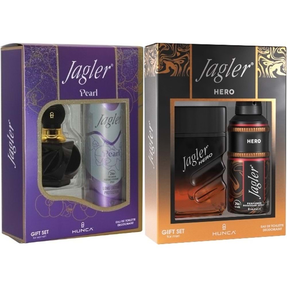 Jagler Parfüm Seti (Karma Set) Kadın 60ML Pearl + Deodorant / Erkek 90ML Hero + Deodorant