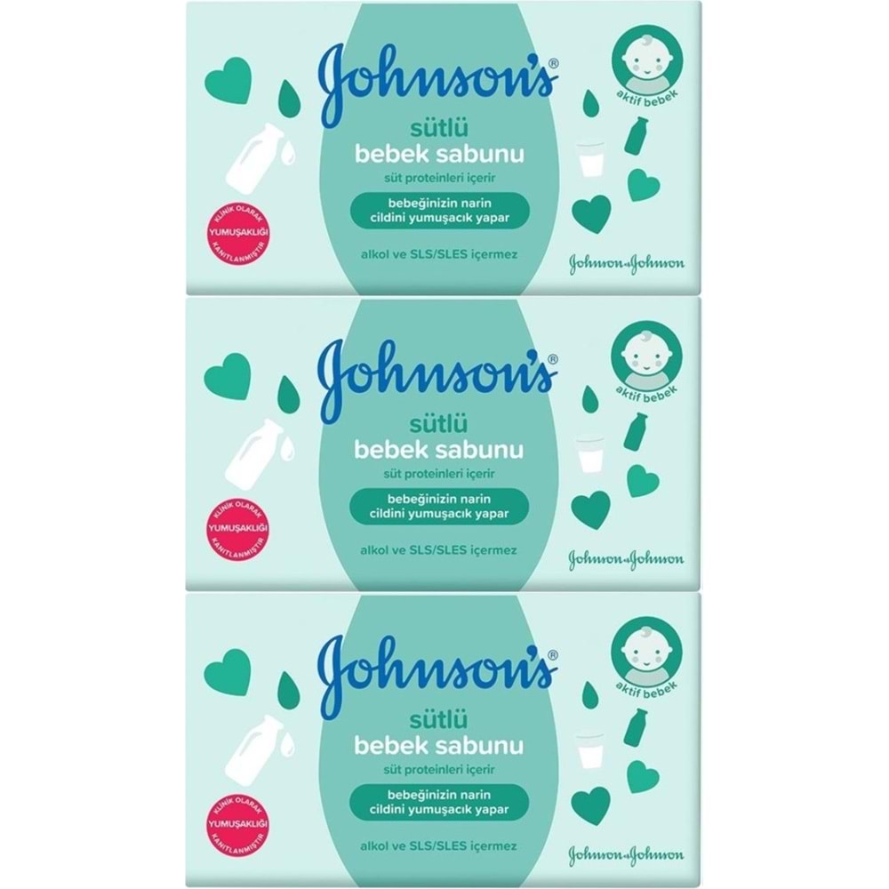 Johnsons Baby Bebek Sabunu 90Gr Sütlü (3 Lü Set)