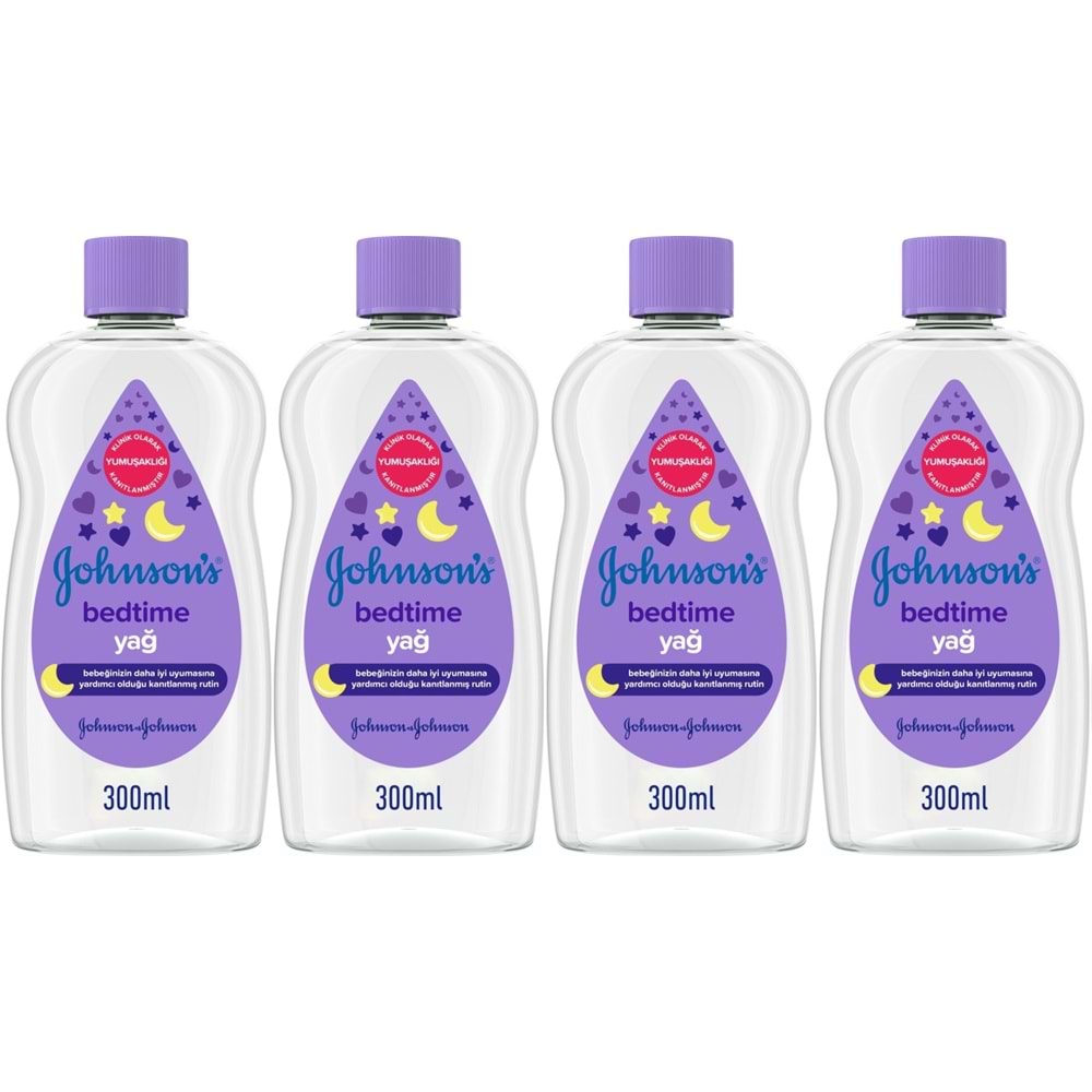 Johnsons Baby Bebek Yağı 300ML Bedtime (Uyku Rutini) (4 Lü Set)