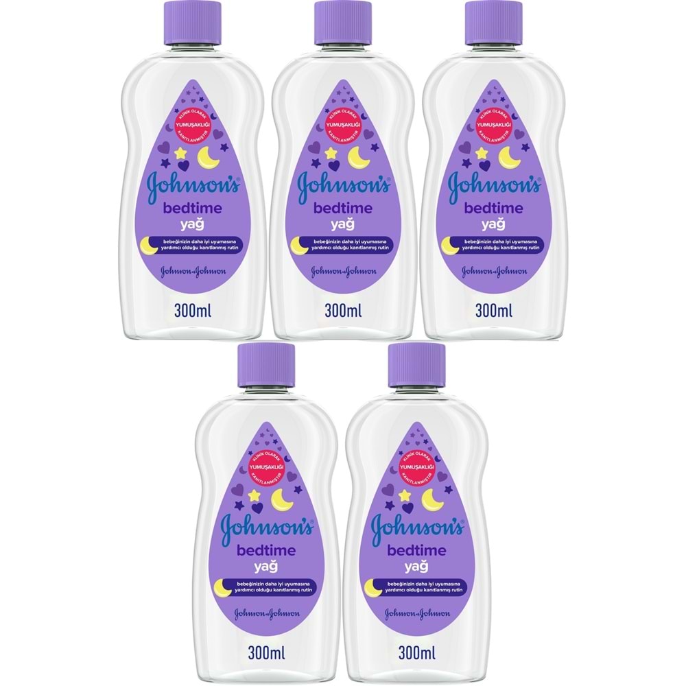 Johnsons Baby Bebek Yağı 300ML Bedtime (Uyku Rutini) (5 Li Set)