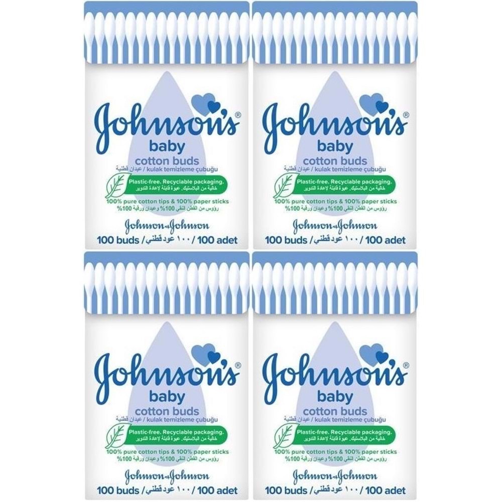 Johnsons Baby Kulak Temizleme Çubuğu 100 Adet (4 Lü Set)