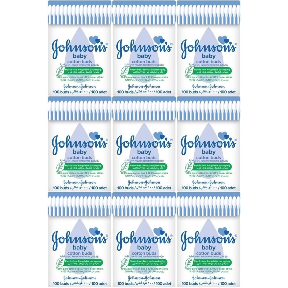 Johnsons Baby Kulak Temizleme Çubuğu 100 Adet (9 Lu Set)