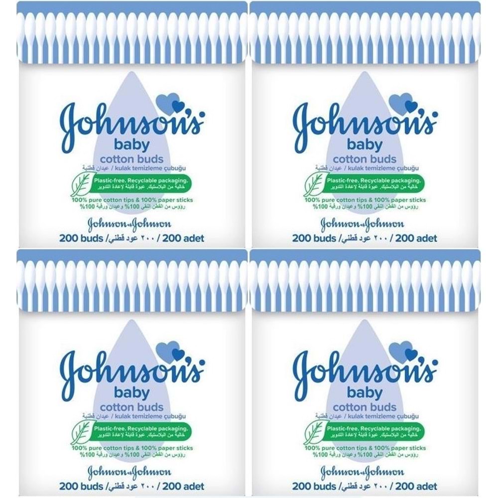 Johnsons Baby Kulak Temizleme Çubuğu 200 Adet (4 Lü Set)