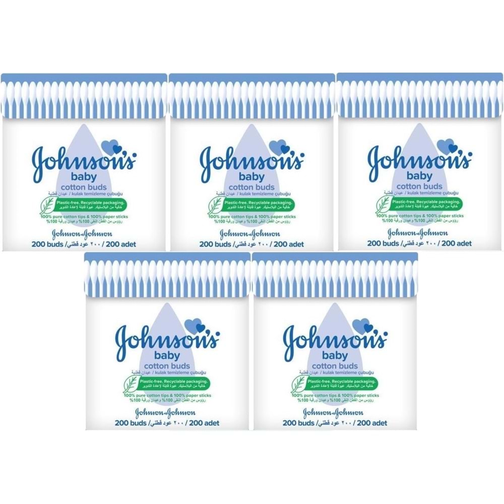 Johnsons Baby Kulak Temizleme Çubuğu 200 Adet (5 Li Set)