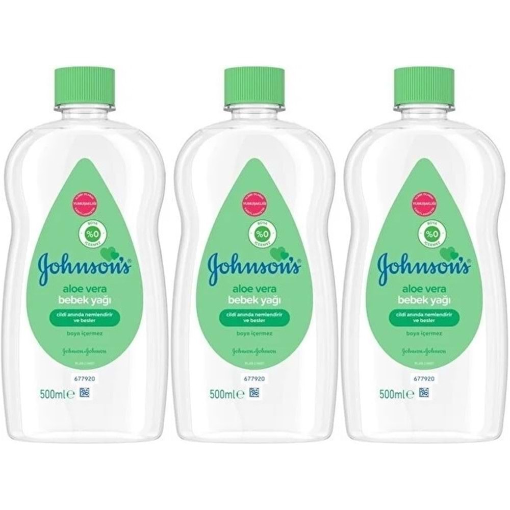 Johnsons Baby Bebek Yağı 500ML Aloe Vera (3 Lü Set)