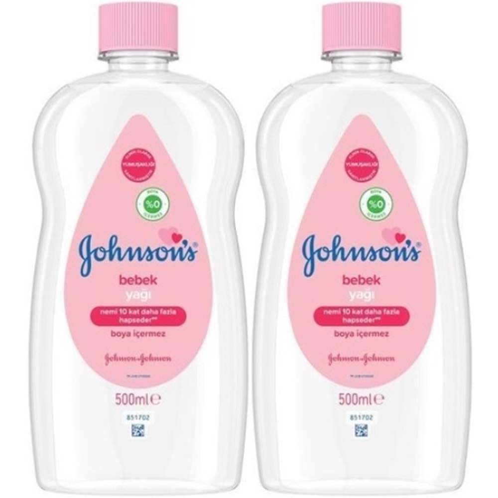 Johnsons Baby Bebek Yağı 500ML Nemlendirici (Pembe) (2 Li Set)