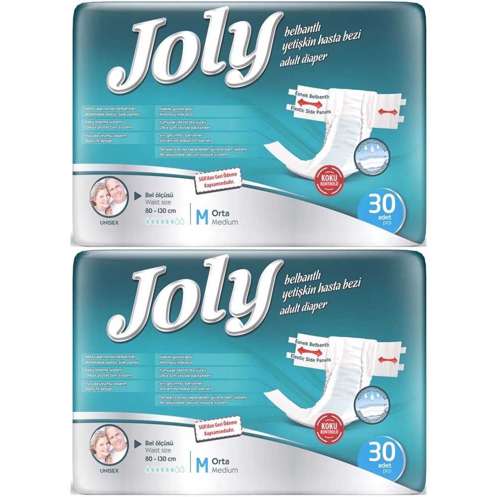 Joly Yetişkin Bezi Bel Bantlı M - Orta - Medium 60 Adet