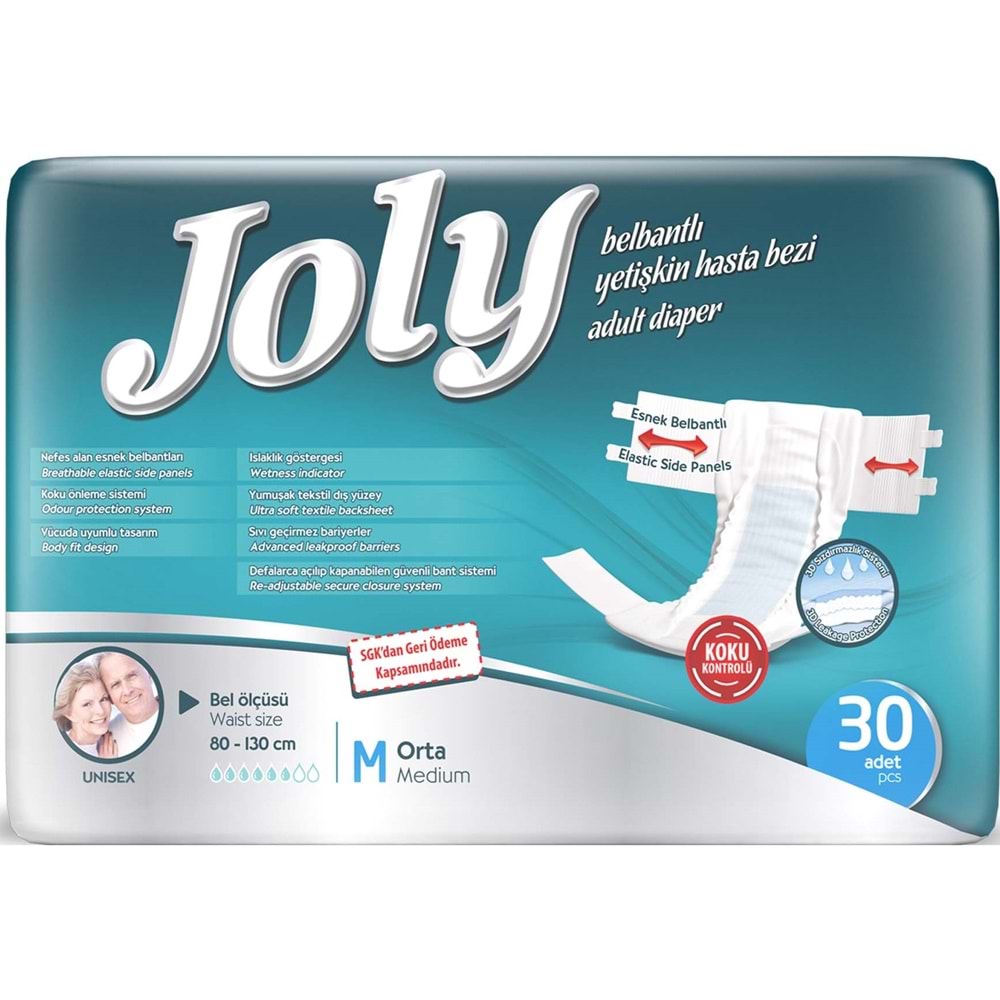 Joly Yetişkin Bezi Bel Bantlı M - Orta - Medium 60 Adet
