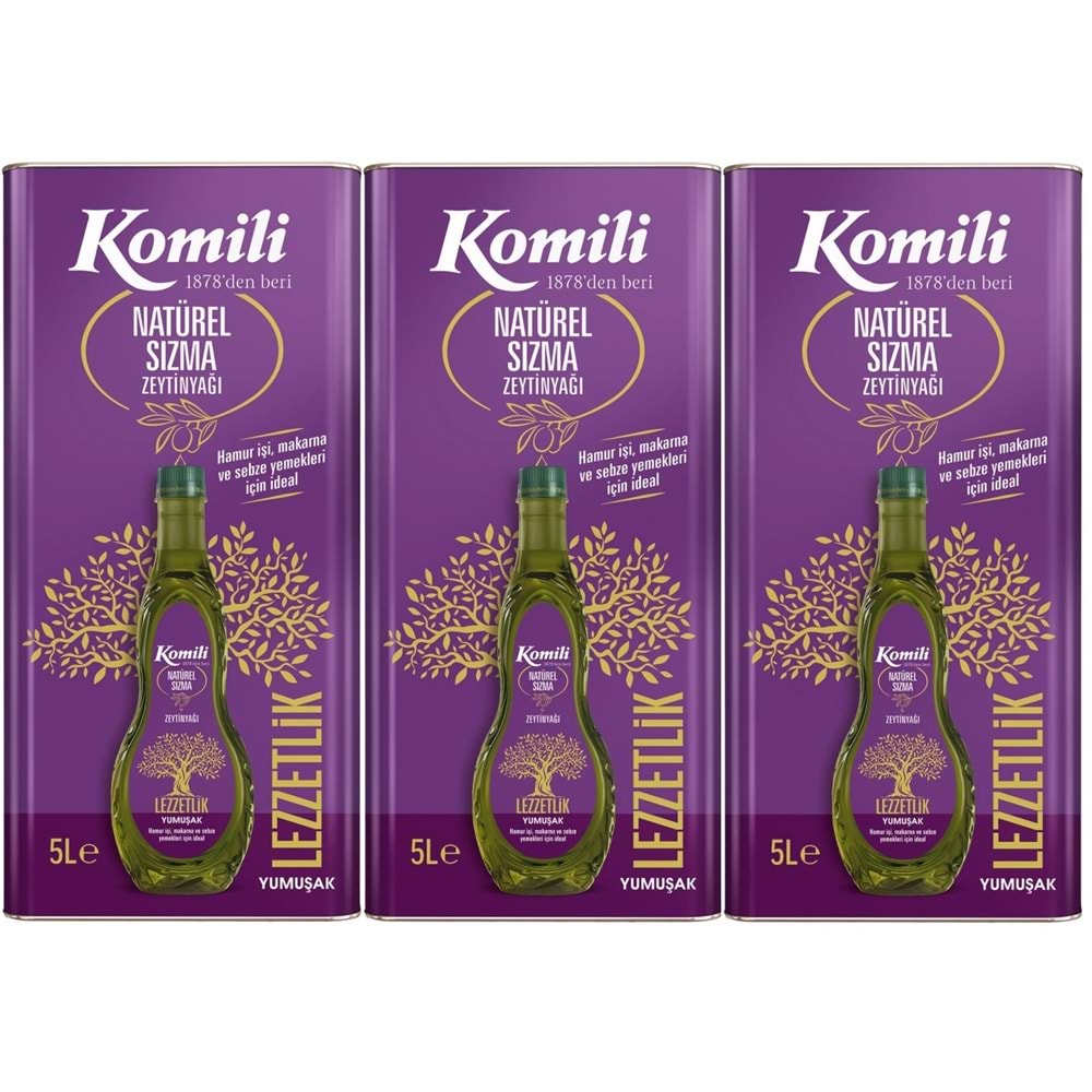 Komili Zeytinyağı 15LT Natural Ege Sızması (Teneke) (3PK*5LT)