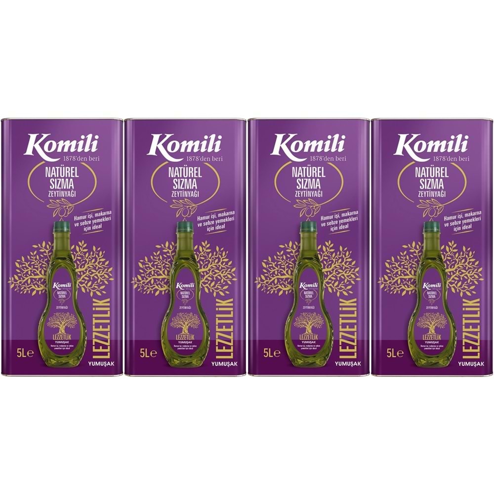 Komili Zeytinyağı 20LT Natural Ege Sızması (Teneke) (4PK*5LT)