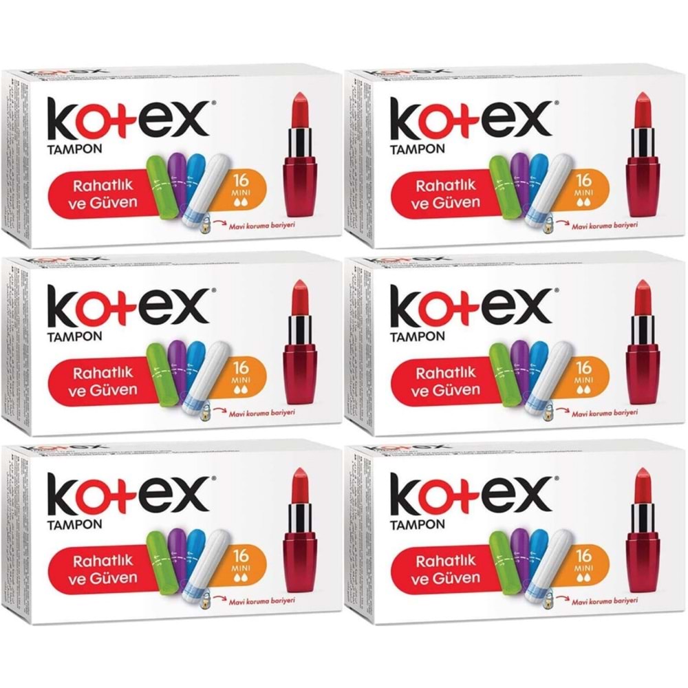 Kotex Tampon Mini 96 Lı Set (6PK*16)