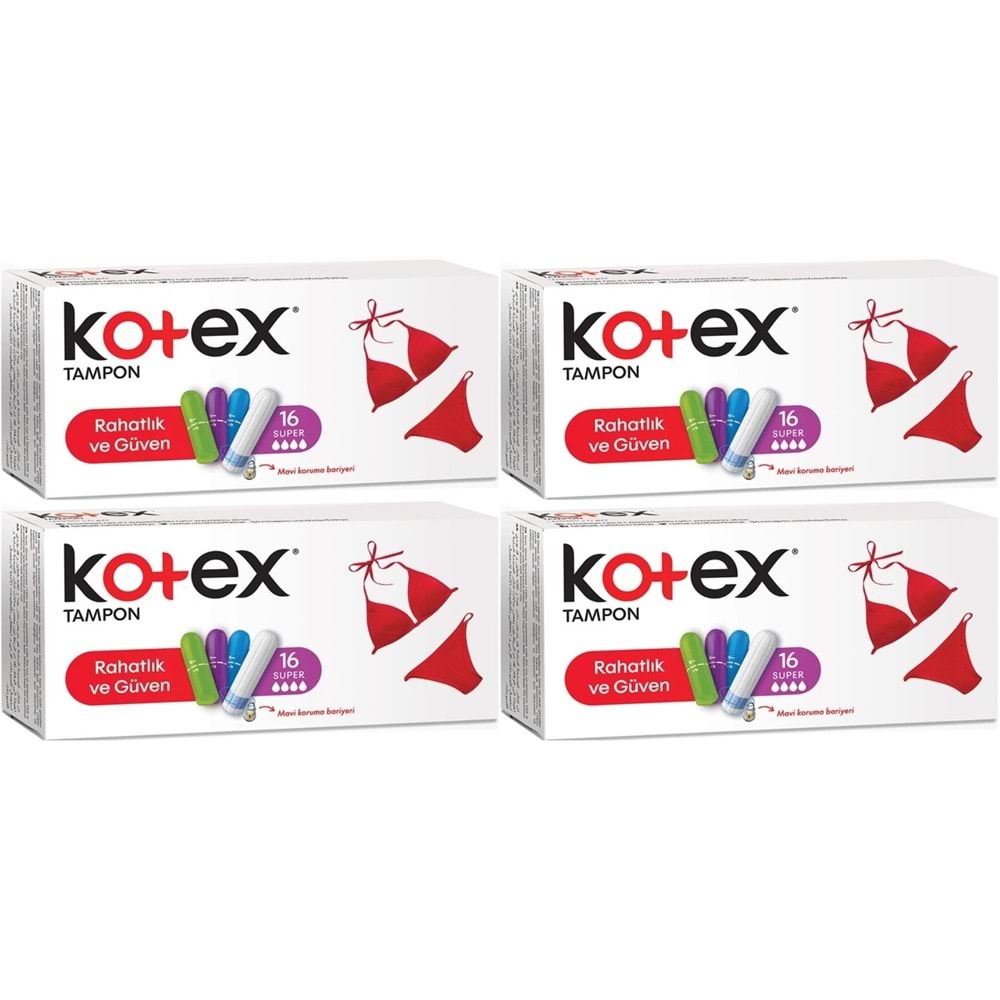 Kotex Tampon Süper 64 Lü Set (4PK*16)