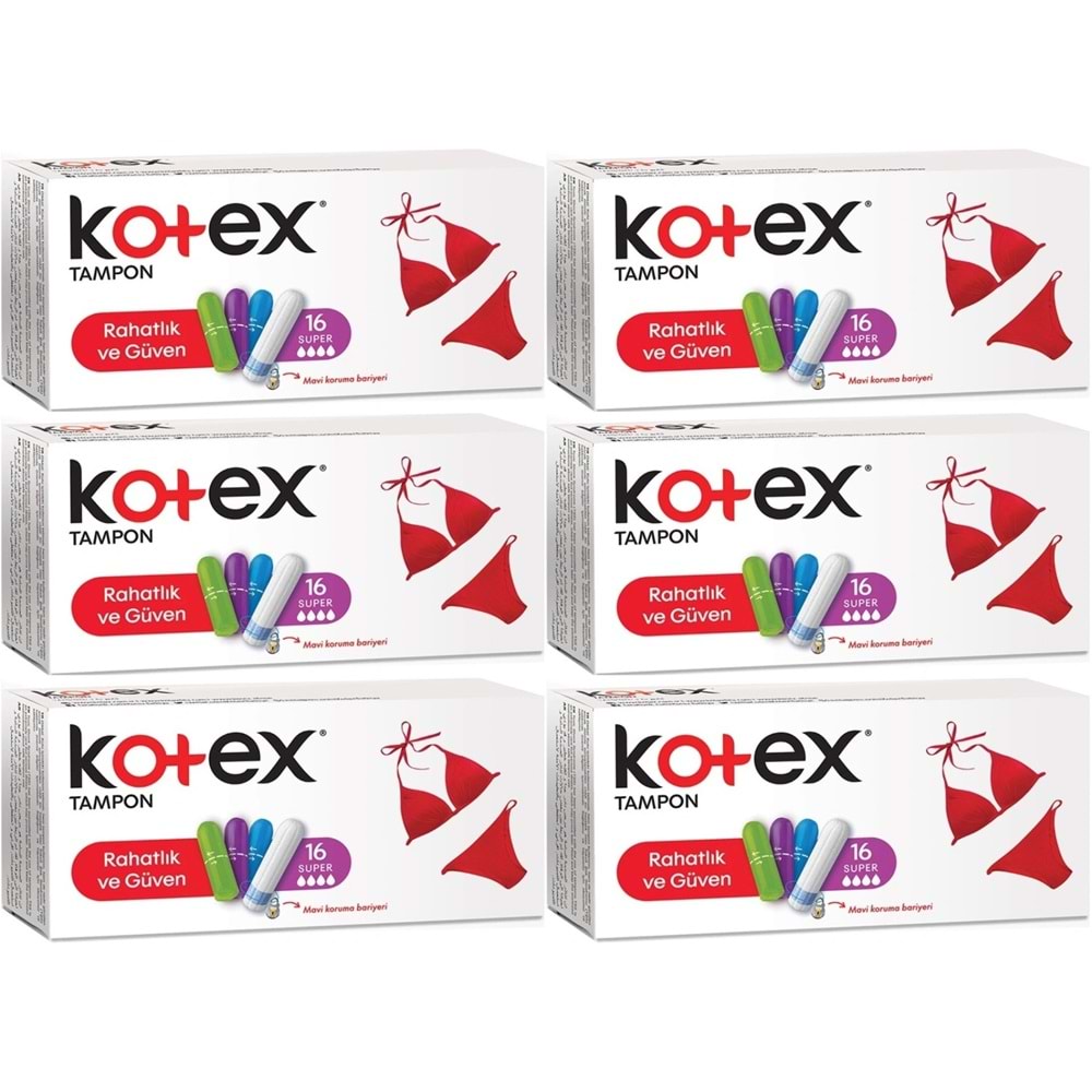 Kotex Tampon Süper 96 Lı Set (6PK*16)