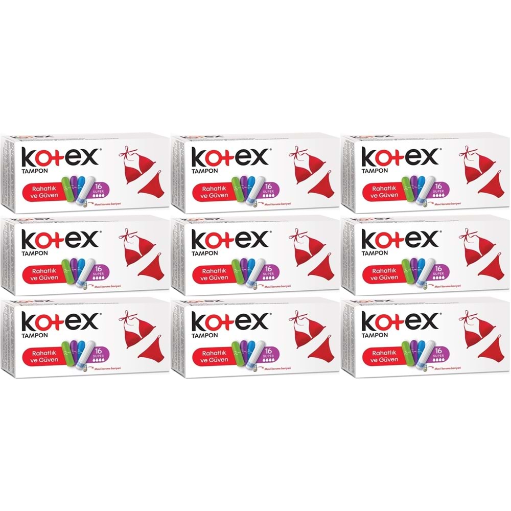 Kotex Tampon Süper 144 Lü Set (9PK*16)