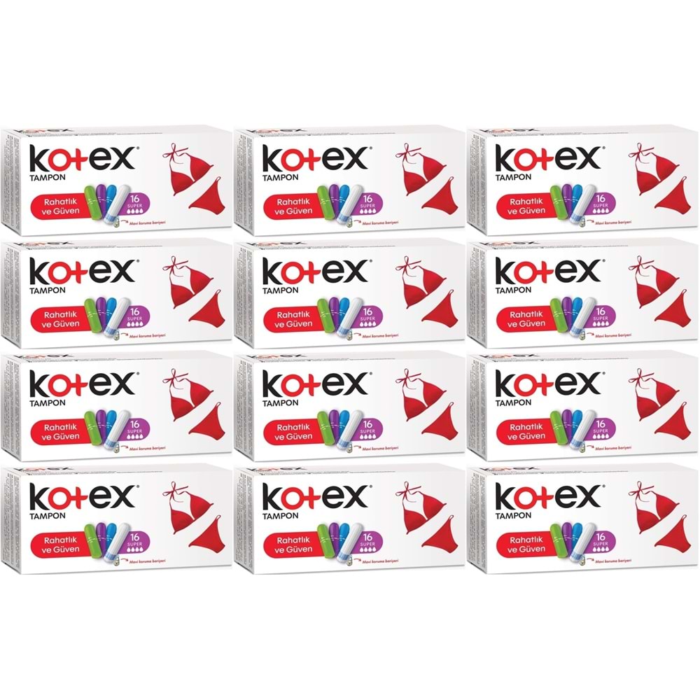 Kotex Tampon Süper 192 Li Set (12PK*16)