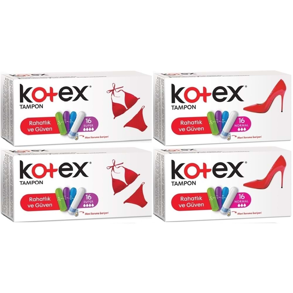 Kotex Tampon Süper - Normal 64 Lü Karma Set (4PK*16)