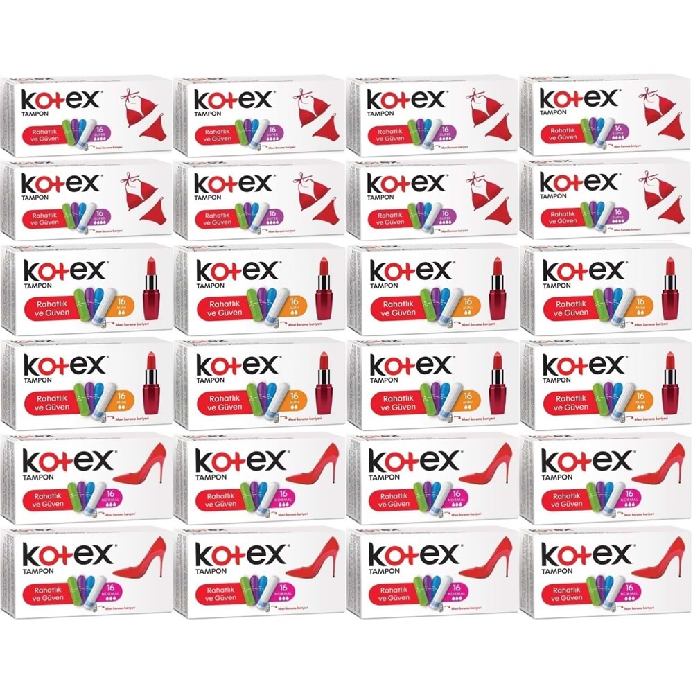 Kotex Tampon Süper - Mini - Normal 384 Lü Karma Set (24PK*16)