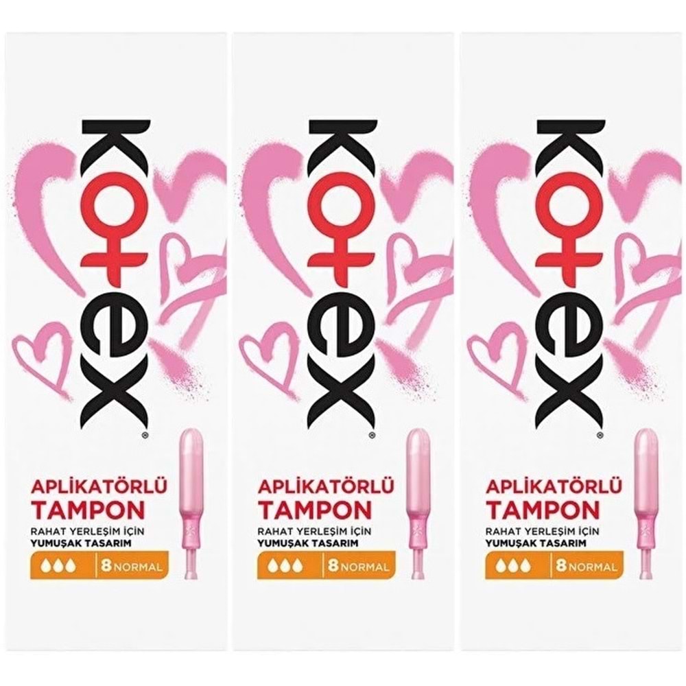 Kotex Aplikatörlü Tampon Normal 24 Lü Set (3PK*8)