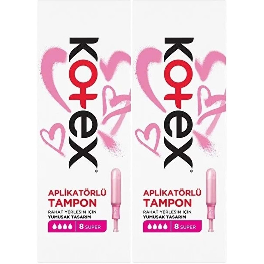 Kotex Aplikatörlü Tampon Süper 16 Lı Set (2PK*8)
