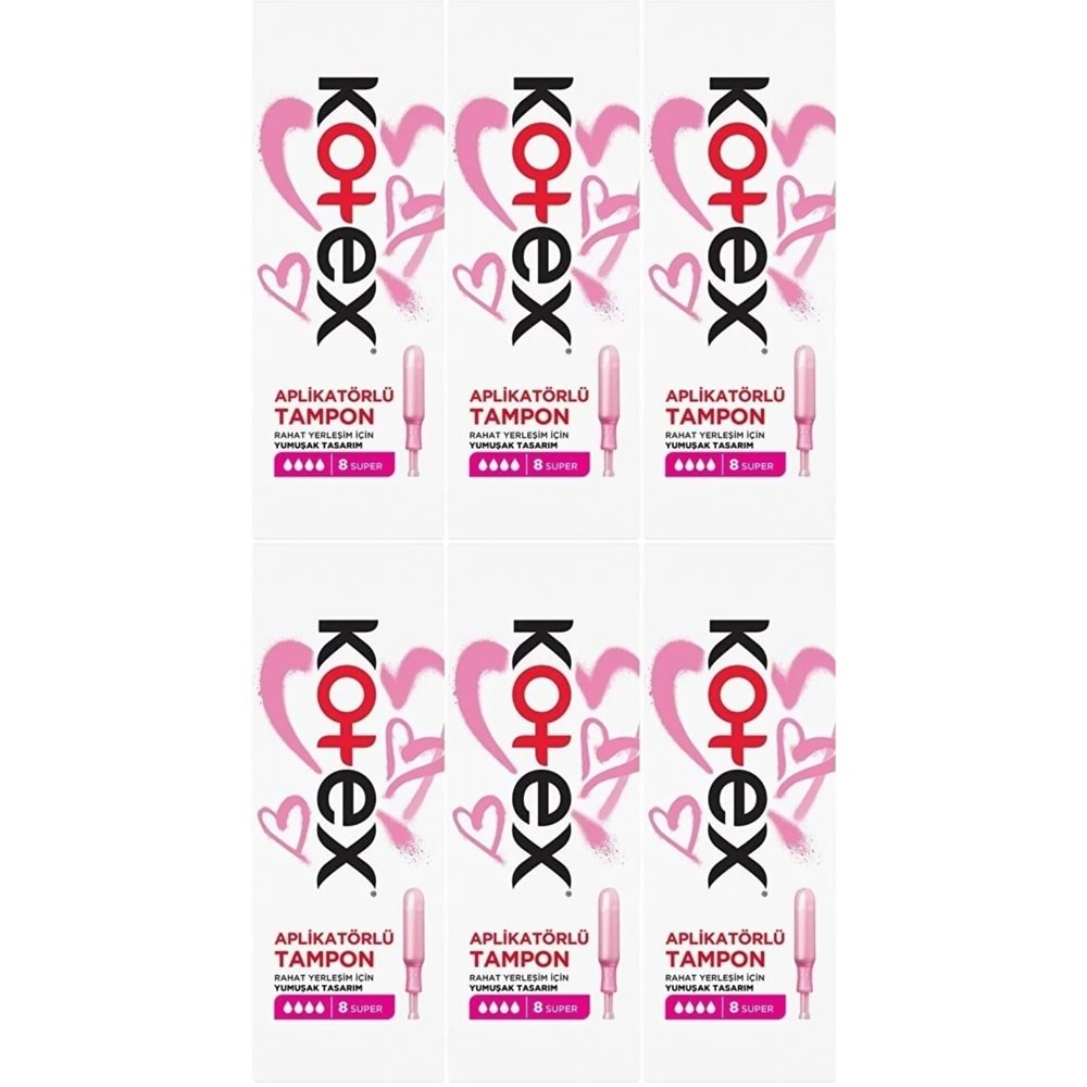 Kotex Aplikatörlü Tampon Süper 48 Li Set (6PK*8)