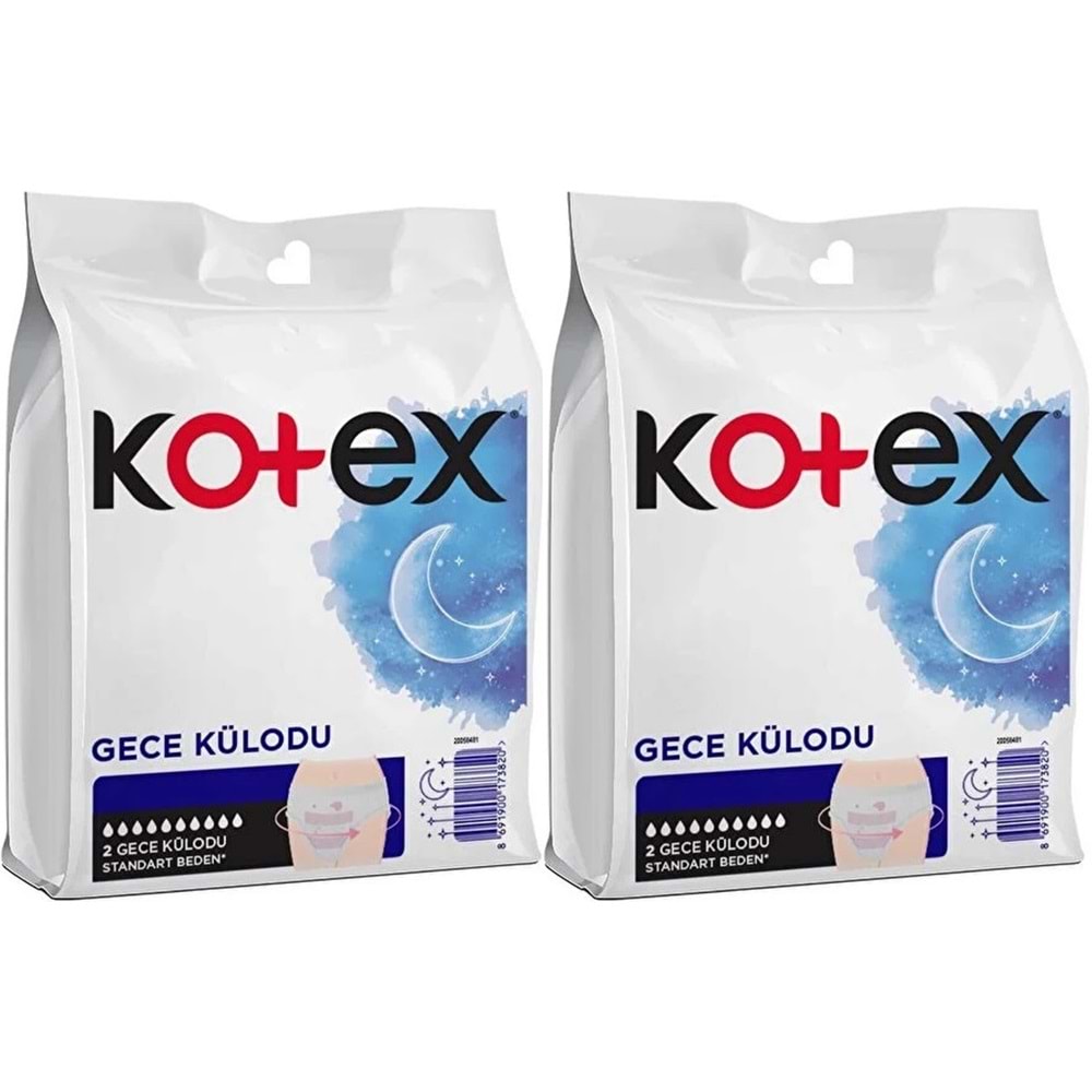 Kotex Gece Külodu / Külot Standart Beden Yoğun ReGl Dönemine Özel 4 Lü Set 2PK*2