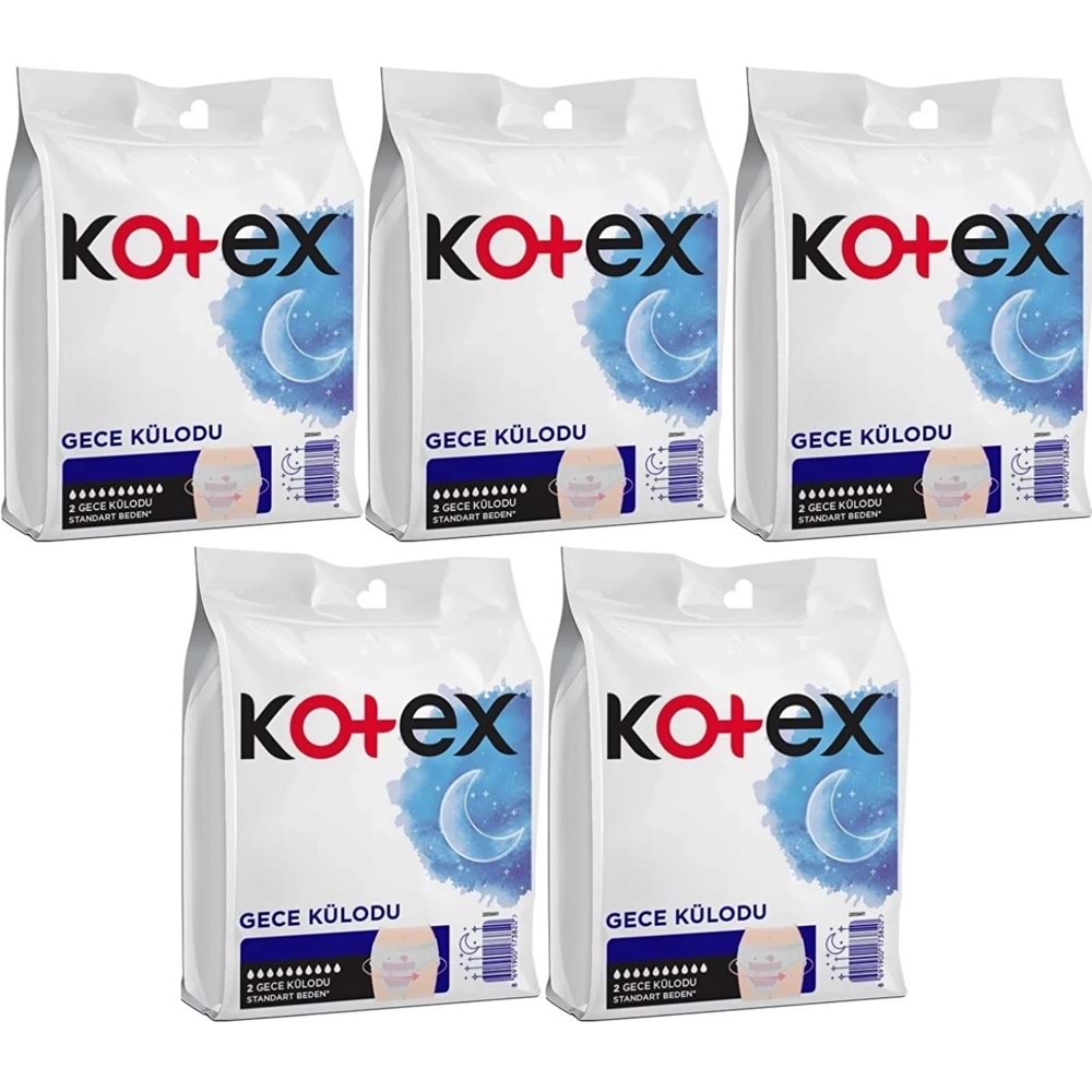 Kotex Gece Külodu / Külot Standart Beden Yoğun ReGl Dönemine Özel 10 Lu Set 5PK*2