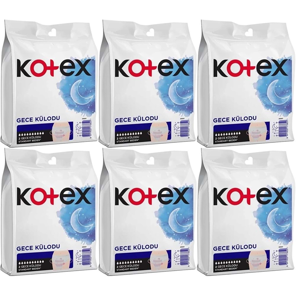 Kotex Gece Külodu / Külot Standart Beden Yoğun ReGl Dönemine Özel 12 Li Set 6PK*2