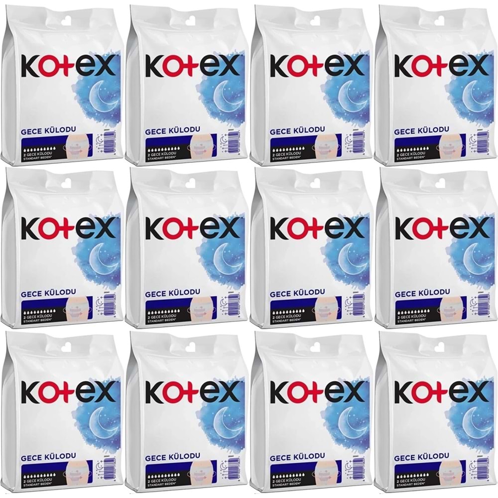 Kotex Gece Külodu / Külot Standart Beden Yoğun ReGl Dönemine Özel 24 Lü Set 12PK*2