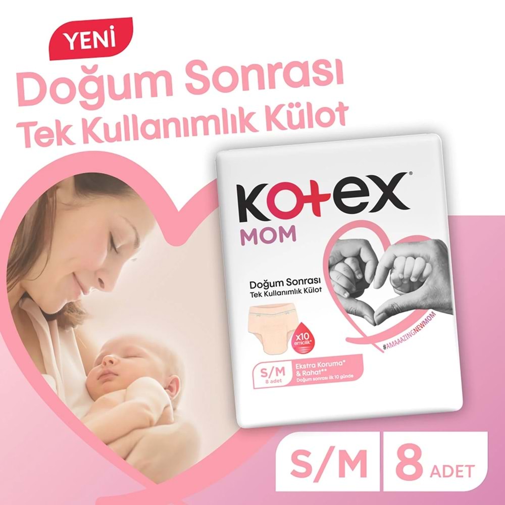 Kotex Mom Lohusa Külodu - Külot Bez S - Small - Küçük / M - Medium - Orta 16 Lı Set (2PK*8)
