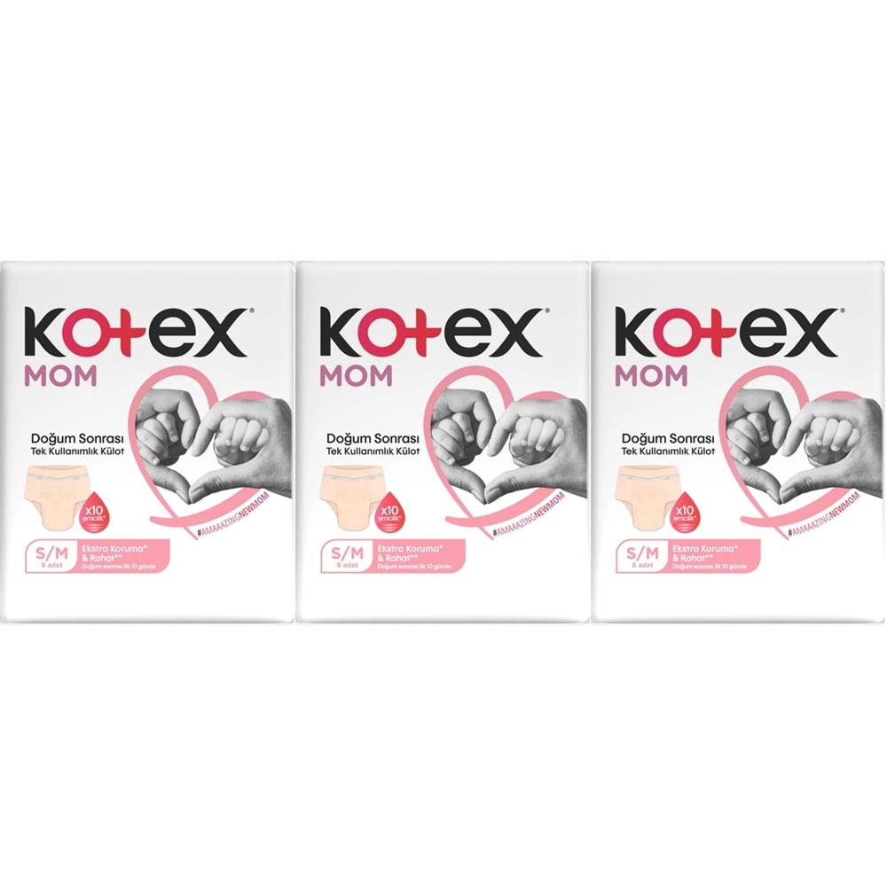 Kotex Mom Lohusa Külodu - Külot Bez S - Small - Küçük / M - Medium - Orta 24 Lü Set (3PK*8)