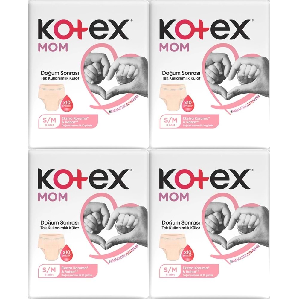 Kotex Mom Lohusa Külodu - Külot Bez S - Small - Küçük / M - Medium - Orta 32 Li Set (4PK*8)