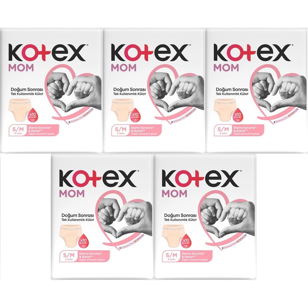 Kotex Mom Lohusa Külodu - Külot Bez S - Small - Küçük / M - Medium - Orta 40 Lı Set (5PK*8)
