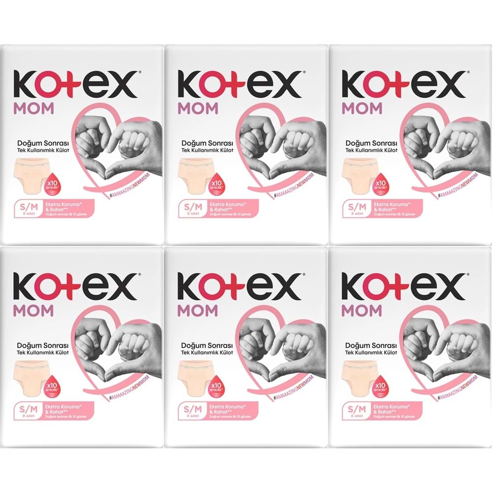 Kotex Mom Lohusa Külodu - Külot Bez S - Small - Küçük / M - Medium - Orta 48 Li Set (6PK*8)