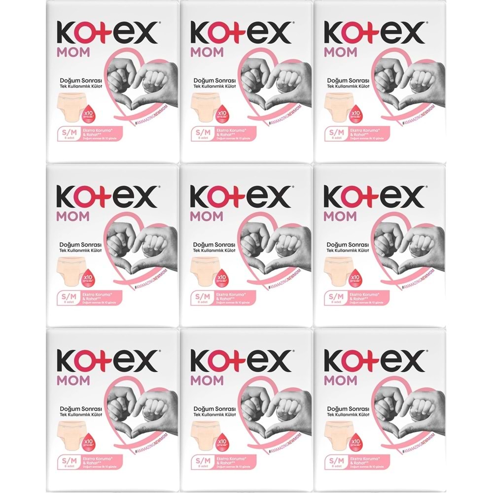 Kotex Mom Lohusa Külodu - Külot Bez S - Small - Küçük / M - Medium - Orta 72 Li Set (9PK*8)