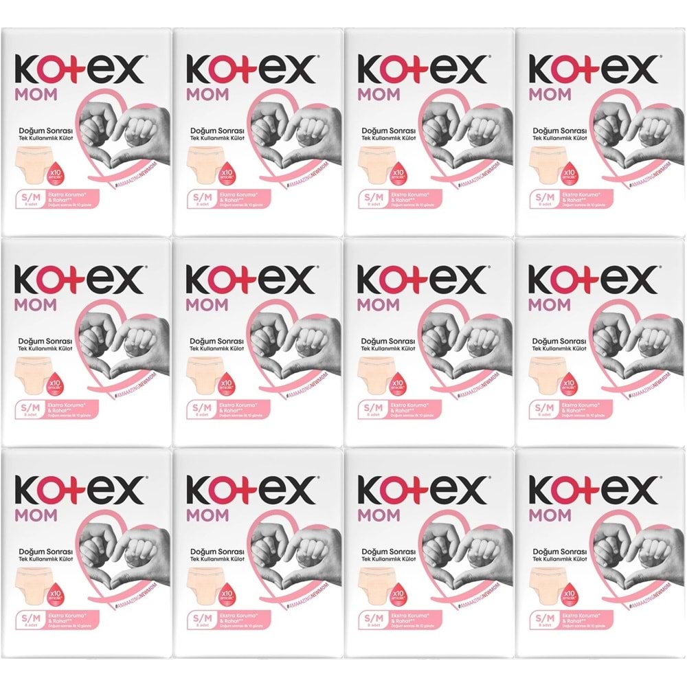 Kotex Mom Lohusa Külodu - Külot Bez S - Small - Küçük / M - Medium - Orta 96 Lı Set (12PK*8)