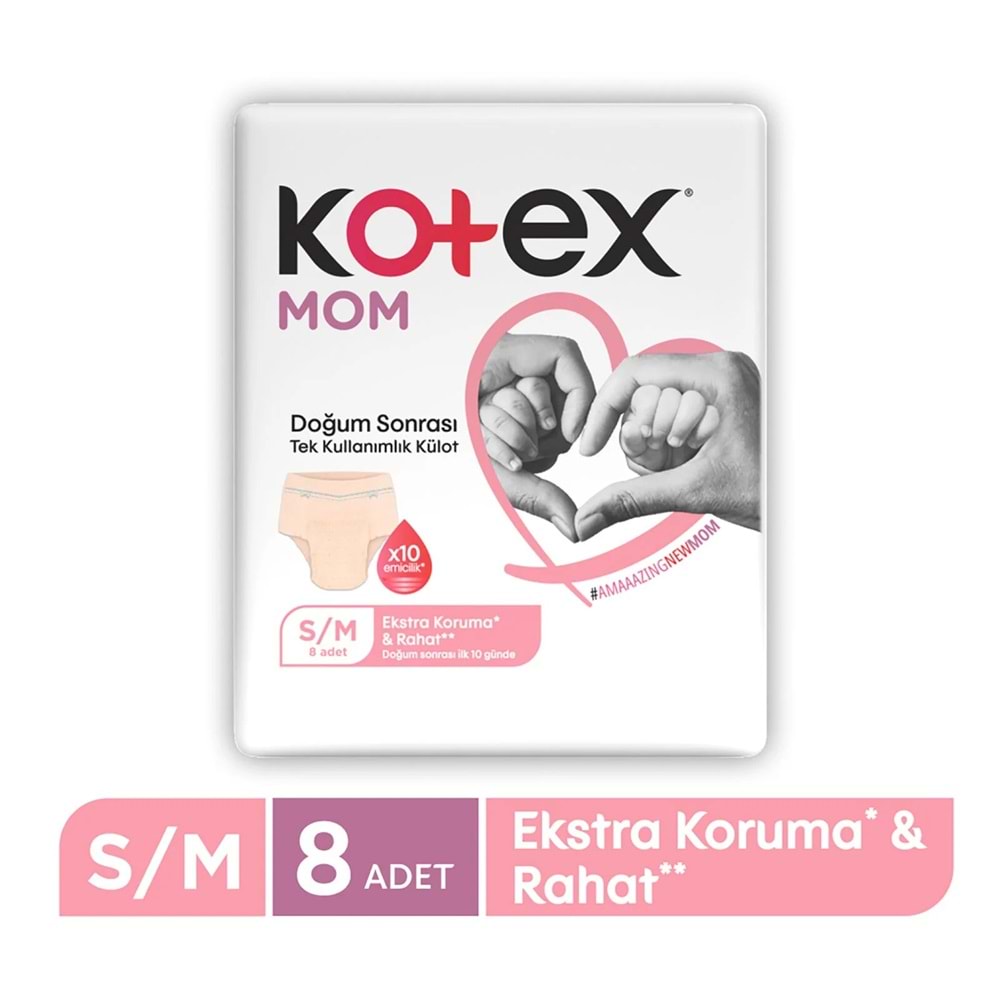 Kotex Mom Lohusa Külodu - Külot Bez S - Small - Küçük / M - Medium - Orta 96 Lı Set (12PK*8)