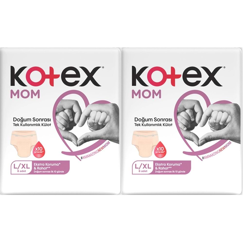 Kotex Mom Lohusa Külodu - Külot Bez L - Large - Büyük / XL - Extra Large - 16 Lı Set (2PK*8)