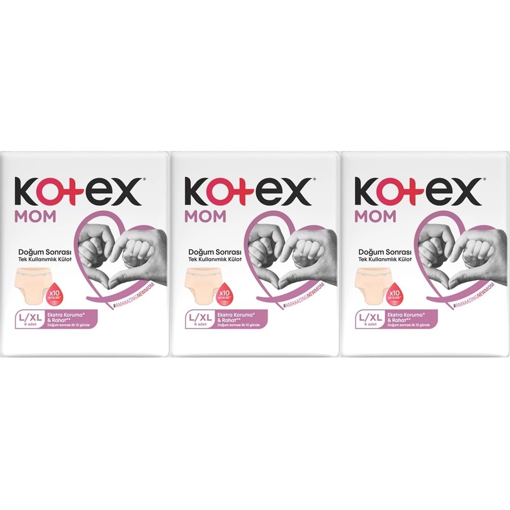Kotex Mom Lohusa Külodu - Külot Bez L - Large - Büyük / XL - Extra Large - 24 Lü Set (3PK*8)