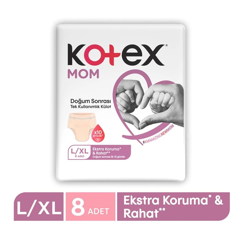 Kotex Mom Lohusa Külodu - Külot Bez L - Large - Büyük / XL - Extra Large - 40 Lı Set (5PK*8)