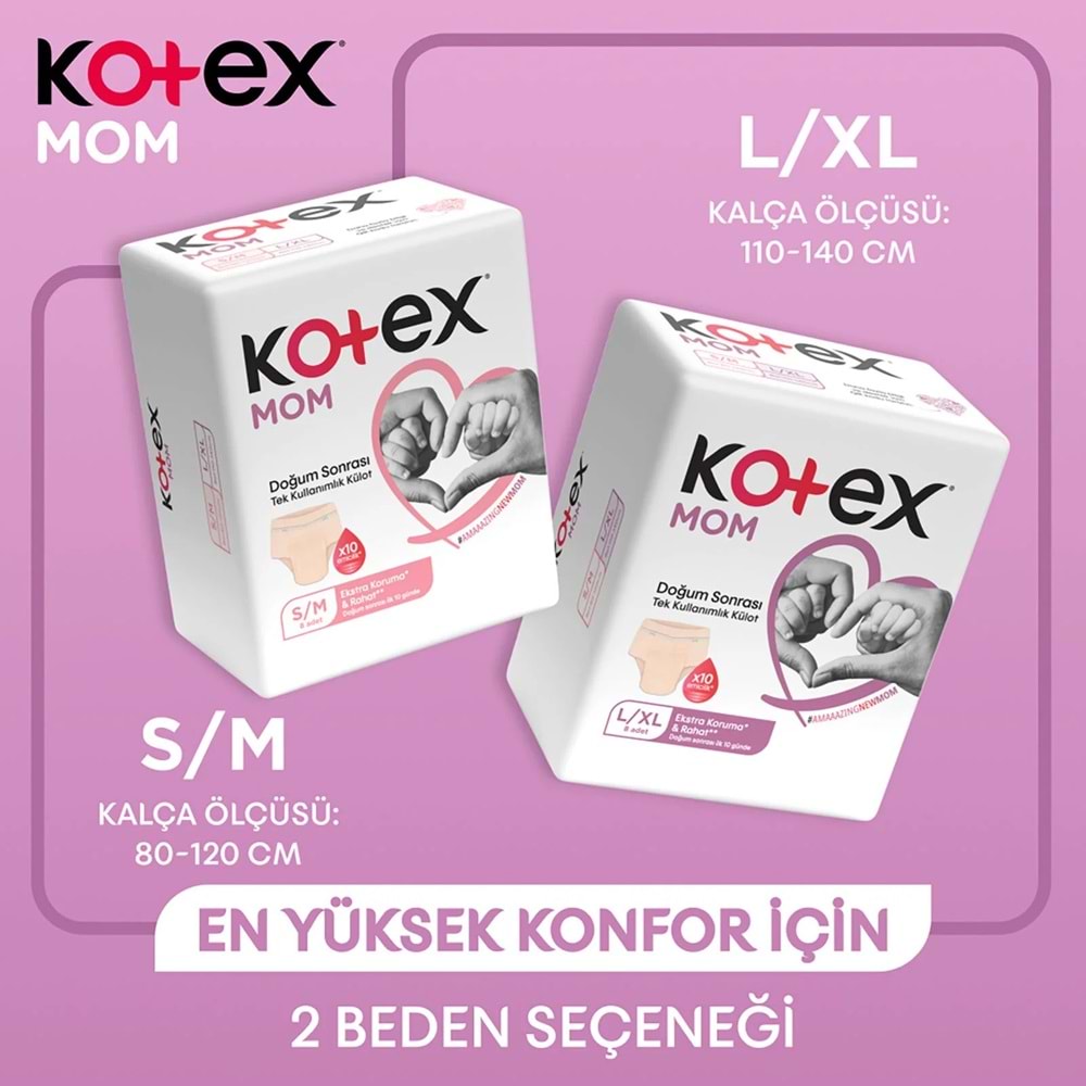 Kotex Mom Lohusa Külodu - Külot Bez L - Large - Büyük / XL - Extra Large - 40 Lı Set (5PK*8)