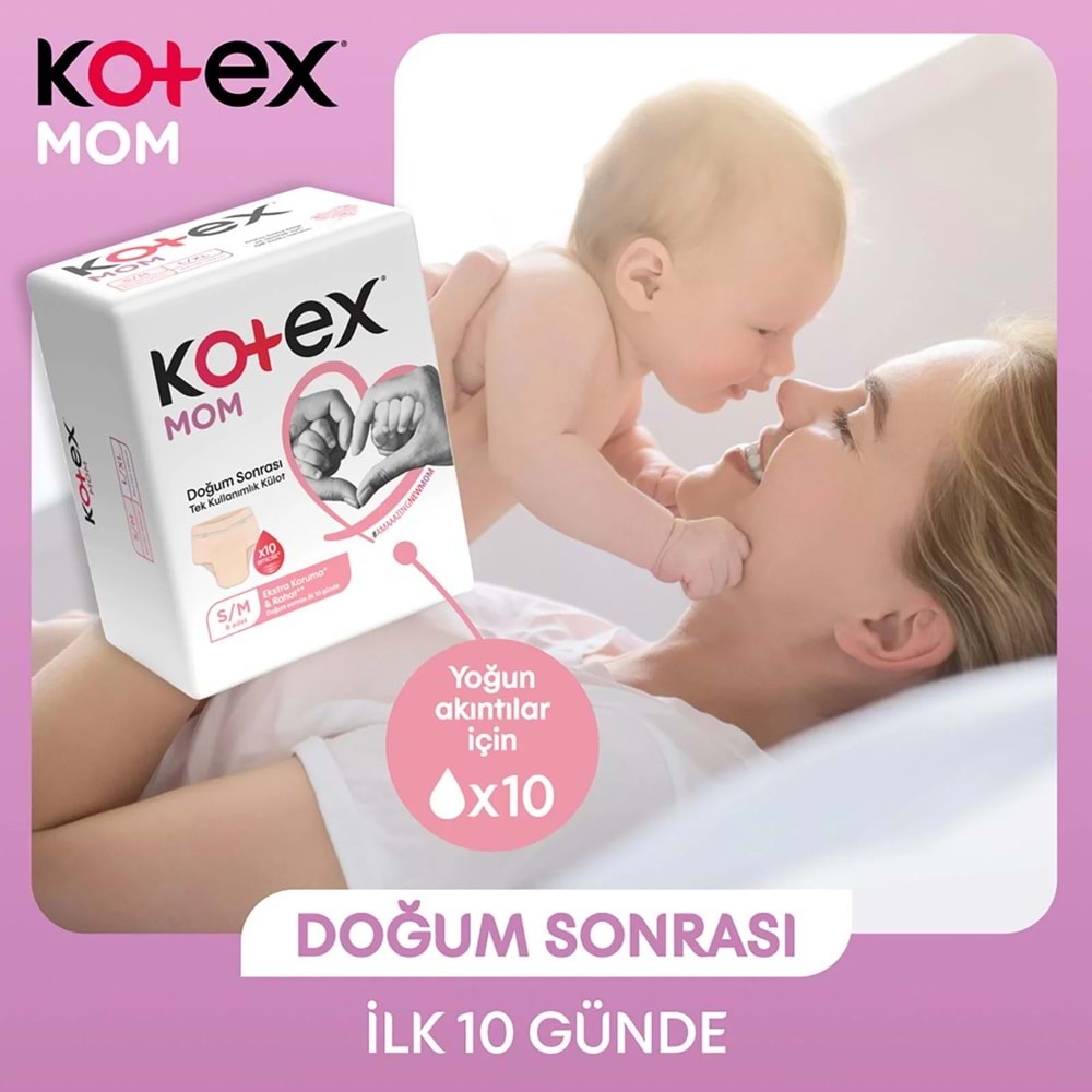 Kotex Mom Lohusa Külodu - Külot Bez L - Large - Büyük / XL - Extra Large - 96 Lı Set (12PK*8)