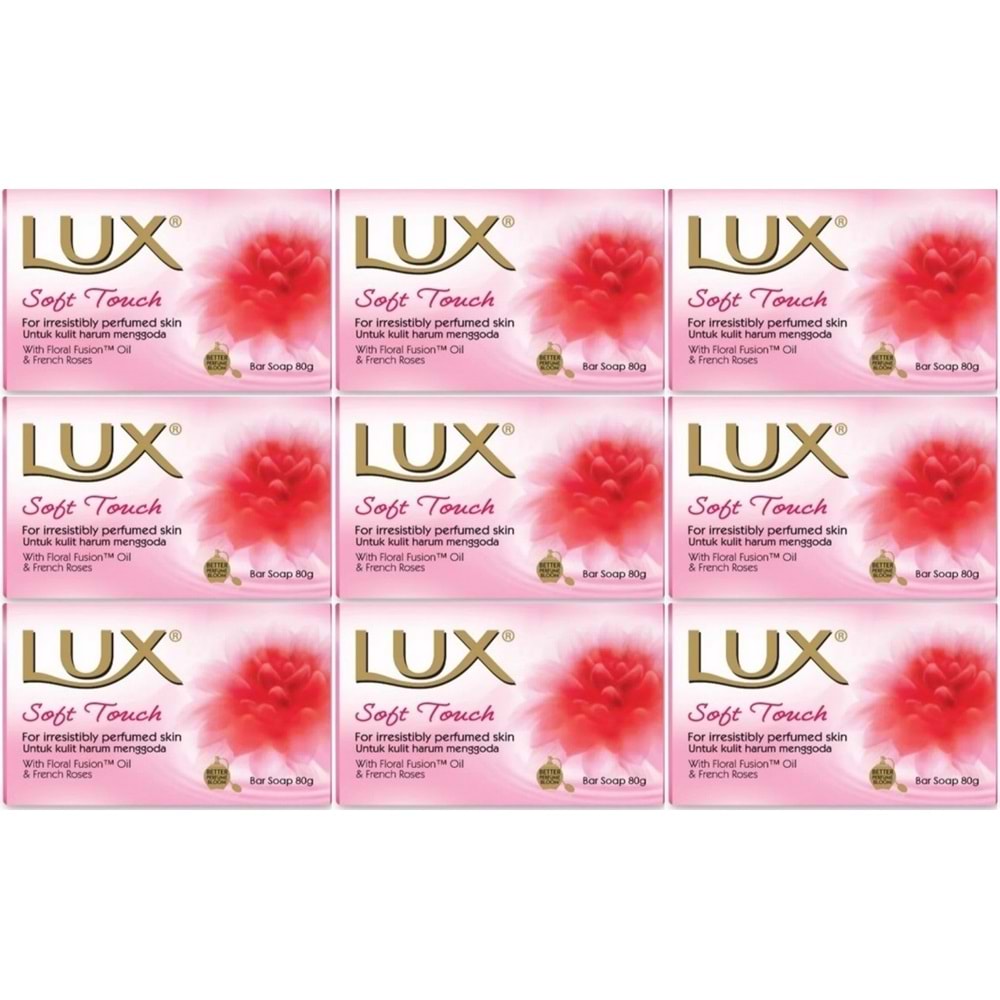 Lux Sabun 80GR Soft Touch (Yumuşak Dokunuş) (9 Lu Set)