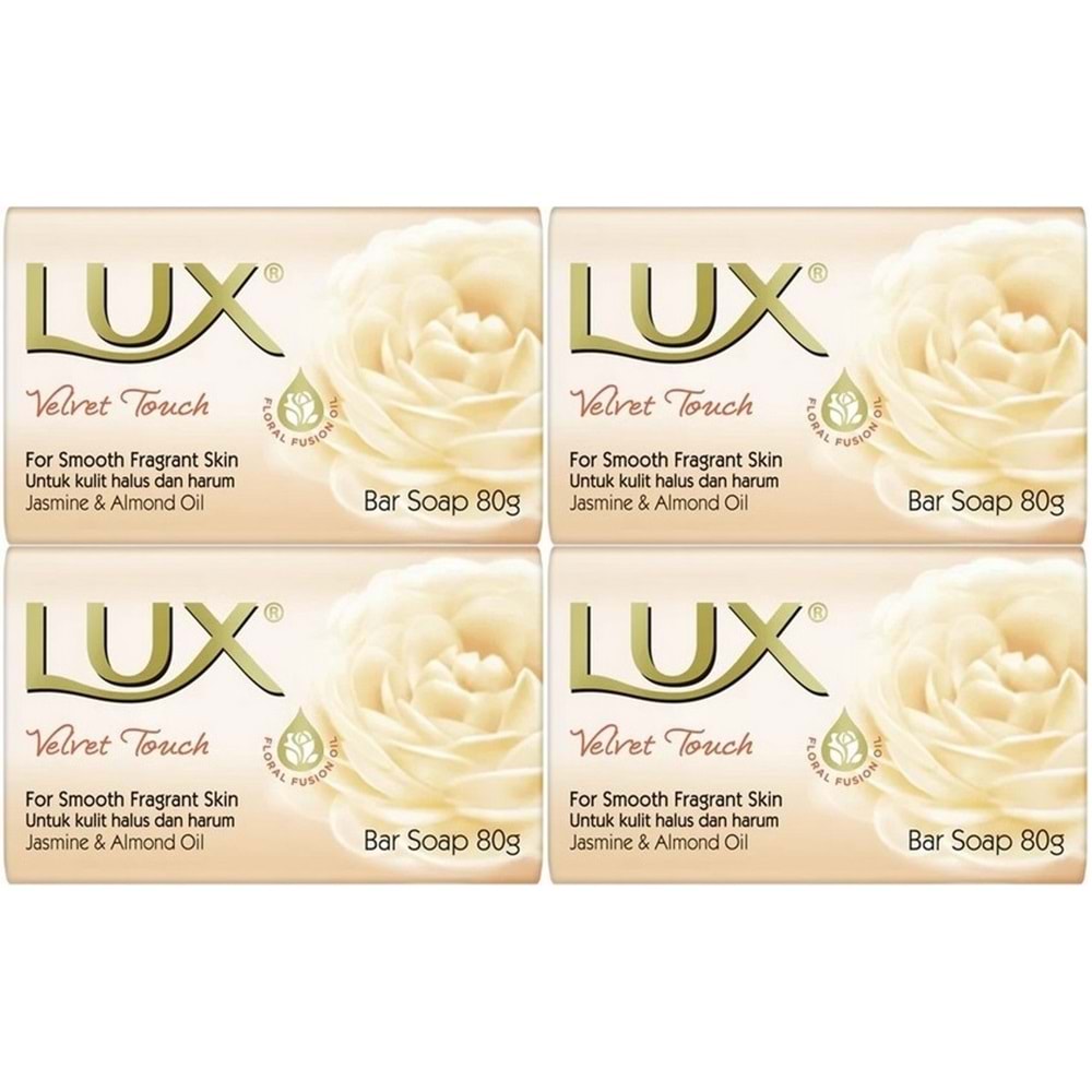 Lux Sabun 80GR Velvet Touch (Kadife Dokunuş) (4 Lü Set)