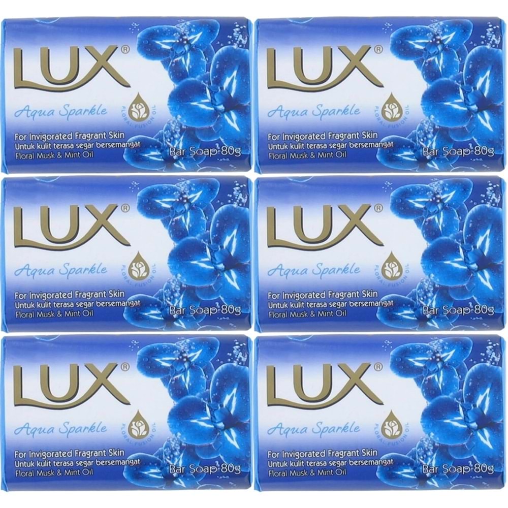 Lux Sabun 80GR Aqua Sparkle (Su Gibi Işıltı) (6 Lı Set)