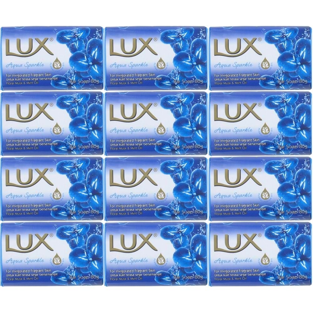 Lux Sabun 80GR Aqua Sparkle (Su Gibi Işıltı) (12 Li Set)