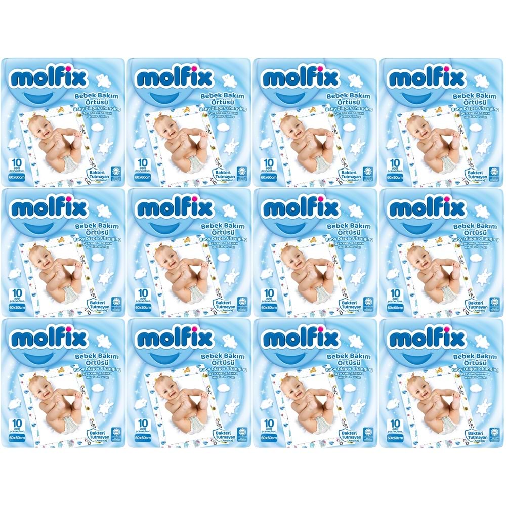 Molfix Bebek Bakım Alt Açma Örtüsü 12 Li Set 120 Adet (12Pk*10)
