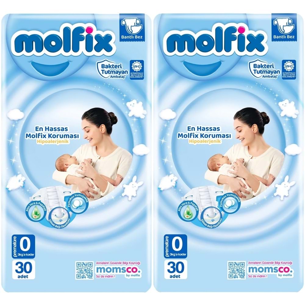 Molfix Bebek Bezi Ekonomik 0 Beden 0-3 KG Prematüre 60 Adet
