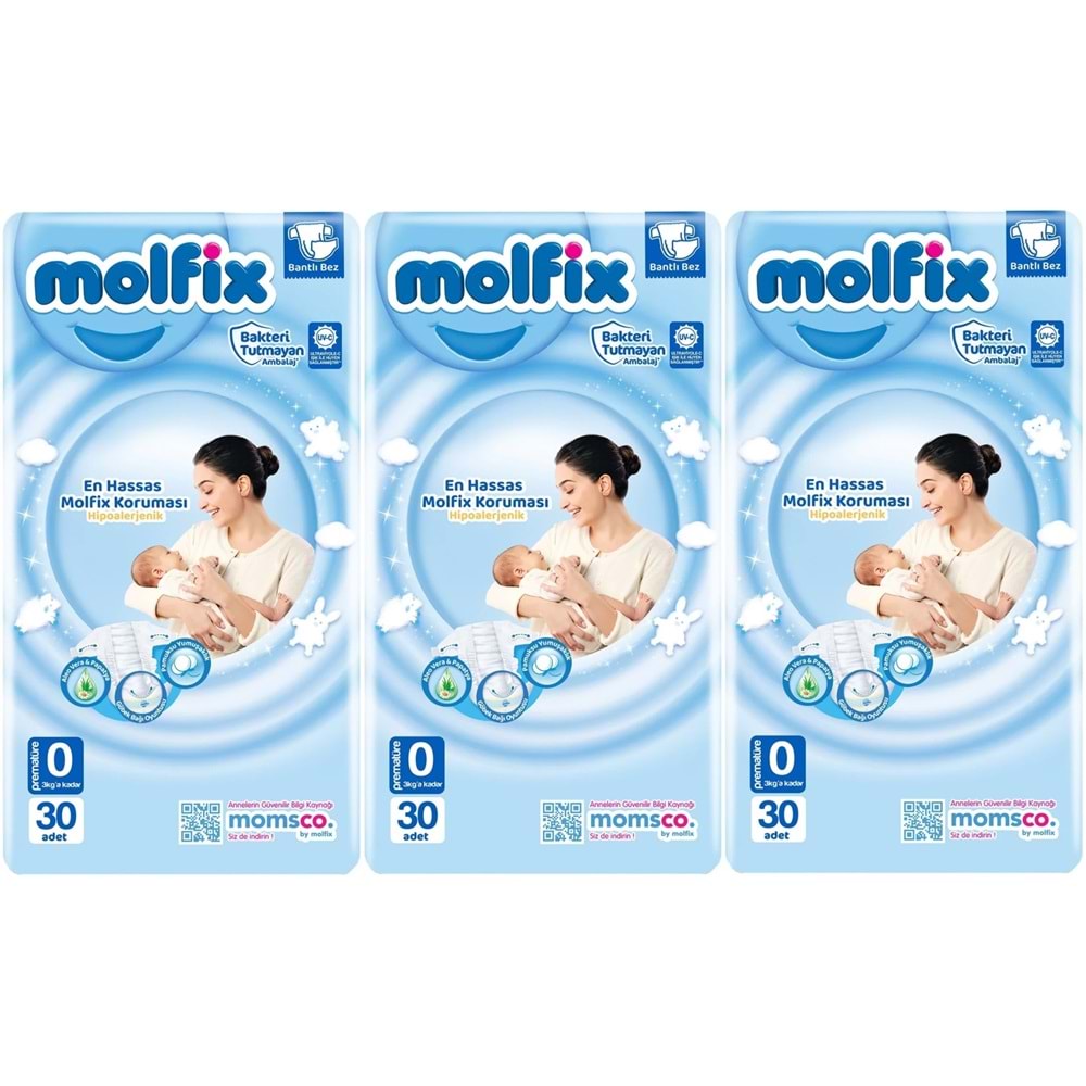 Molfix Bebek Bezi Ekonomik 0 Beden 0-3 KG Prematüre 90 Adet