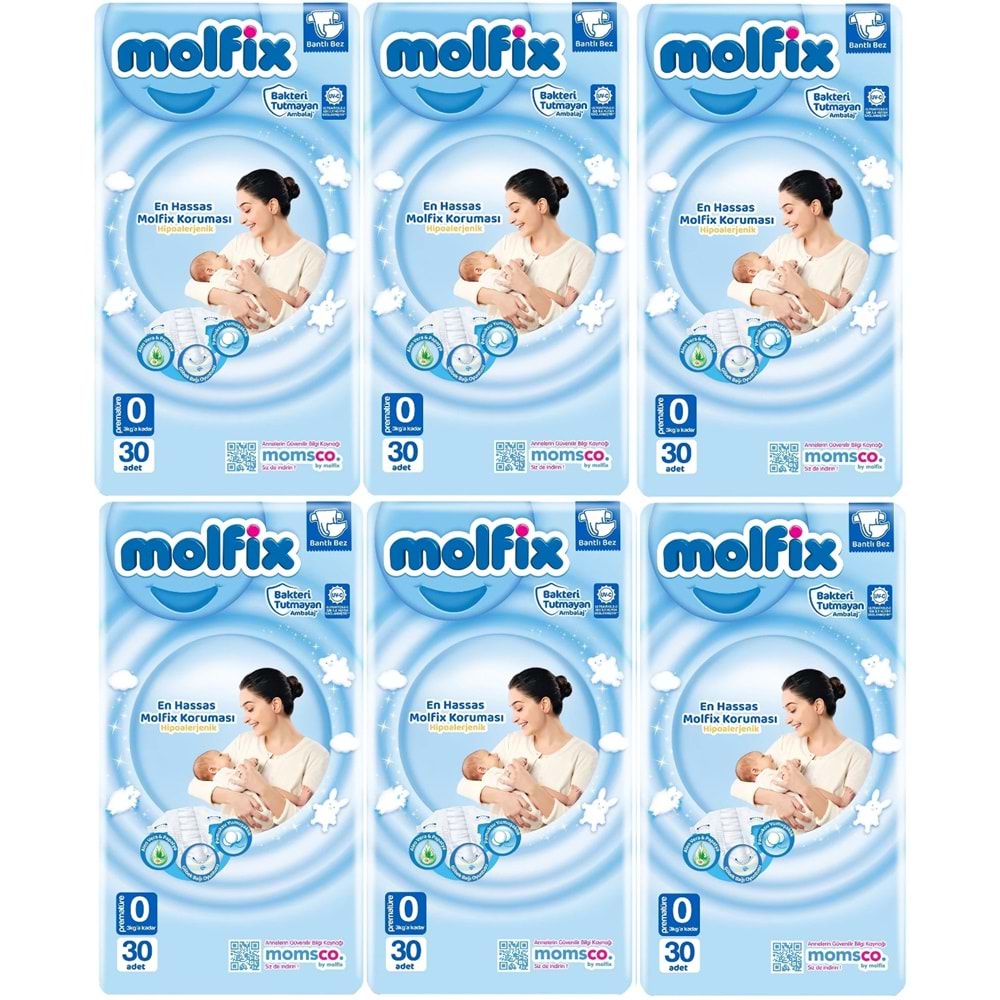 Molfix Bebek Bezi Ekonomik 0 Beden 0-3 KG Prematüre 180 Adet